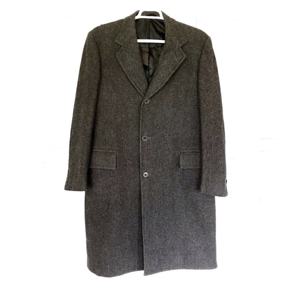 Saks Fifth Avenue Gray Wool Long Dress Coat 41